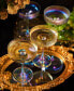 Фото #4 товара Ripple Ribbed Martini & Champagne Coupe Iridescent Colored Glasses, Set of 4