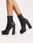 Фото #2 товара NA-KD platform high heeled boots in black