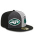 Фото #1 товара Men's Gray, Black New York Jets 2023 Sideline 59FIFTY Fitted Hat