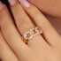 Elegant gold-plated ring with Incontri SAUQ110 crystals