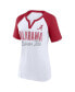 Women's White/Crimson Alabama Crimson Tide Plus Size Best Squad Shimmer Raglan Notch Neck T-Shirt