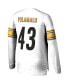 Men's Troy Polamalu White Pittsburgh Steelers Retired Player Name and Number Long Sleeve T-Shirt