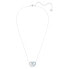 Swarovski Damen Halskette Stone Pavé, Verflochtene Ringe, Blau, Rhodiniert 5642883