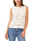 Фото #1 товара Women's Crewneck Sleeveless Open-Stitch Sweater