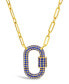 ფოტო #1 პროდუქტის Pave Cubic Zirconia Carabiner Lock Necklace