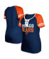Фото #1 товара Women's Navy Chicago Bears Raglan Lace-Up T-shirt