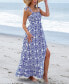 Women's Ornate Print Smocked Tie Strap Beach Dress