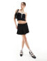 Emory Park contrast tie detail knitted cami top in black