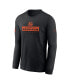 Фото #3 товара Men's Black Cincinnati Bengals Sideline Performance Long Sleeve T-Shirt