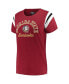 Фото #3 товара Women's Garnet Florida State Seminoles Plus Size Striped Tailgate Crew Neck T-shirt