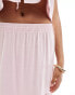 Miss Selfridge linen maxi skirt in pink