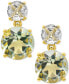 ფოტო #3 პროდუქტის Prasiolite (5-3/4 ct. t.w.) & White Quartz (1-1/3 ct. t.w.) Drop Earrings in 14k Gold-Plated Sterling Silver