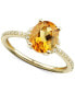 Фото #1 товара Citrine (1-5/8 ct. t.w.) & Diamond (1/8 ct. t.w.) Ring in 14k Gold