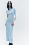 Фото #9 товара Длинное однотонное платье с запáхом ZARA