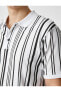 Фото #5 товара Футболка Koton Yaka Buttoned Slim Stripe