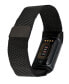 Unisex Black Stainless Steel Mesh Band Compatible with Fitbit Charge 5 and 6
