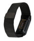 ფოტო #2 პროდუქტის Unisex Black Stainless Steel Mesh Band Compatible with Fitbit Charge 5 and 6