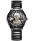 ფოტო #1 პროდუქტის Unisex Swiss Automatic True Black High-Tech Ceramic Bracelet Watch 40mm