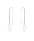 ფოტო #1 პროდუქტის Classy Sterling Silver Oval Rose Gold Plated Metals Dangling Earrings