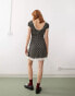 Reclaimed Vintage babydoll mini dress in with lace trims in check Разноцветный, 36 - фото #4