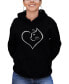 Фото #1 товара Women's Cat Heart Word Art Hooded Sweatshirt