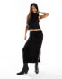 Фото #1 товара Pieces fluffy knit midi skirt co-ord in black