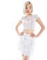 Noisy May mesh mini skirt co-ord with abstract print in pastel Hellweiß, M - EU 38 - фото #1