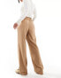 Vila elasticated waist wide leg trousers in camel