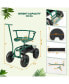 Rolling Garden Cart Outdoor Gardening Workseat with Adjustable Height &Tool Storage