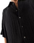 Weekday oversized short sleeve shirt in black