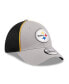 Фото #3 товара Men's Gray Pittsburgh Steelers Pipe 39THIRTY Flex Hat