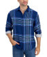 Фото #1 товара Men's Perfect Duo Yarn-Dyed Double-Weave Plaid Button-Down Shirt