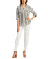 Фото #3 товара Juniors' Striped Button Front Cotton Shirt