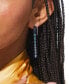 ფოტო #4 პროდუქტის Silver-Tone Mixed Stone Long Linear Drop Earrings, Created for Macy's