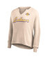 Women's Tan Distressed Los Angeles Lakers Go For It Long Sleeve Notch Neck T-shirt