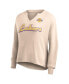 ფოტო #2 პროდუქტის Women's Tan Distressed Los Angeles Lakers Go For It Long Sleeve Notch Neck T-shirt