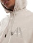 Armani Exchange contrast chest logo hoodie in beige