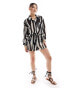 In The Style beach shirt co-ord in zebra print