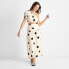 Women's One Shoulder Polka Dot Cut Out Midi Dress - Project Glory Cream 00