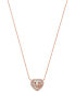 ფოტო #1 პროდუქტის Sterling Silver or 14k Rose Gold-plated Sterling Silver Tapered Baguette Heart Pendant Necklace