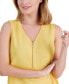 ფოტო #3 პროდუქტის Petite Zip Front V-Neck Sleeveless Top