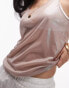 Topshop sheer metallic tank in dusty pink