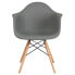Alonza Series Moss Gray Plastic Chair With Wood Base