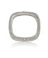 Suzy Levian Sterling Silver Cubic Zirconia Thin Modern Pave Square Eternity Band Ring