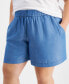 ფოტო #2 პროდუქტის Trendy Plus Size Chambray Easy Pull-On Shorts, Created for Macy's