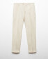 ფოტო #2 პროდუქტის Men's Pleated Cotton Linen Trousers