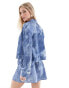 Vero Moda chuck on satin jacket co-ord in denim print