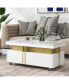 Luxury Marble Top Coffee Table With Wheels