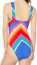 Trina Turk 284671 High Leg One Piece Swimsuit, Orange//Sunset Chevron, 4