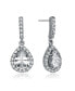 Фото #1 товара Sterling Silver White Gold Plated Cubic Zirconia Teardrop Earrings